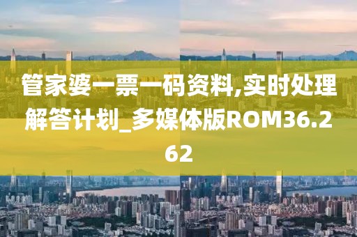管家婆一票一码资料,实时处理解答计划_多媒体版ROM36.262