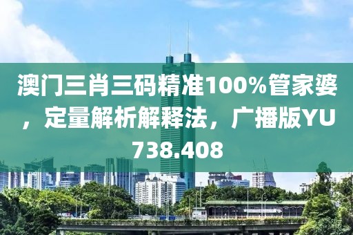 澳门三肖三码精准100%管家婆，定量解析解释法，广播版YU738.408