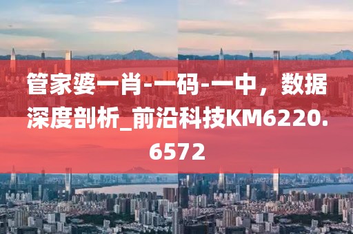 管家婆一肖-一码-一中，数据深度剖析_前沿科技KM6220.6572