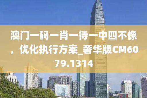 澳门一码一肖一待一中四不像，优化执行方案_奢华版CM6079.1314