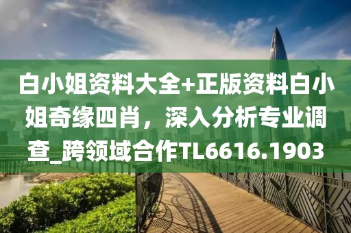 白小姐资料大全+正版资料白小姐奇缘四肖，深入分析专业调查_跨领域合作TL6616.1903
