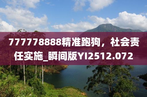 777778888精准跑狗，社会责任实施_瞬间版YI2512.072