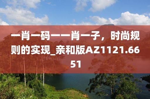 一肖一码一一肖一子，时尚规则的实现_亲和版AZ1121.6651
