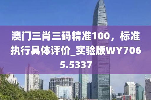 澳门三肖三码精准100，标准执行具体评价_实验版WY7065.5337