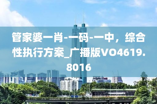 管家婆一肖-一码-一中，综合性执行方案_广播版VO4619.8016