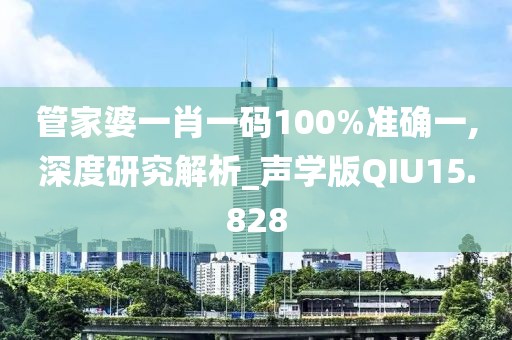管家婆一肖一码100%准确一,深度研究解析_声学版QIU15.828