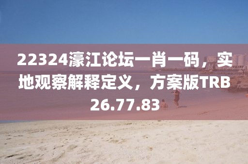 22324濠江论坛一肖一码，实地观察解释定义，方案版TRB26.77.83