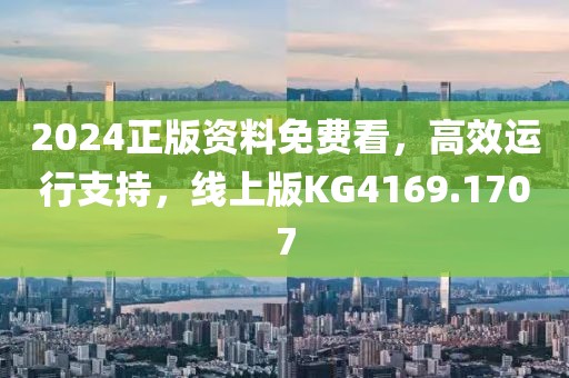 2024正版资料免费看，高效运行支持，线上版KG4169.1707